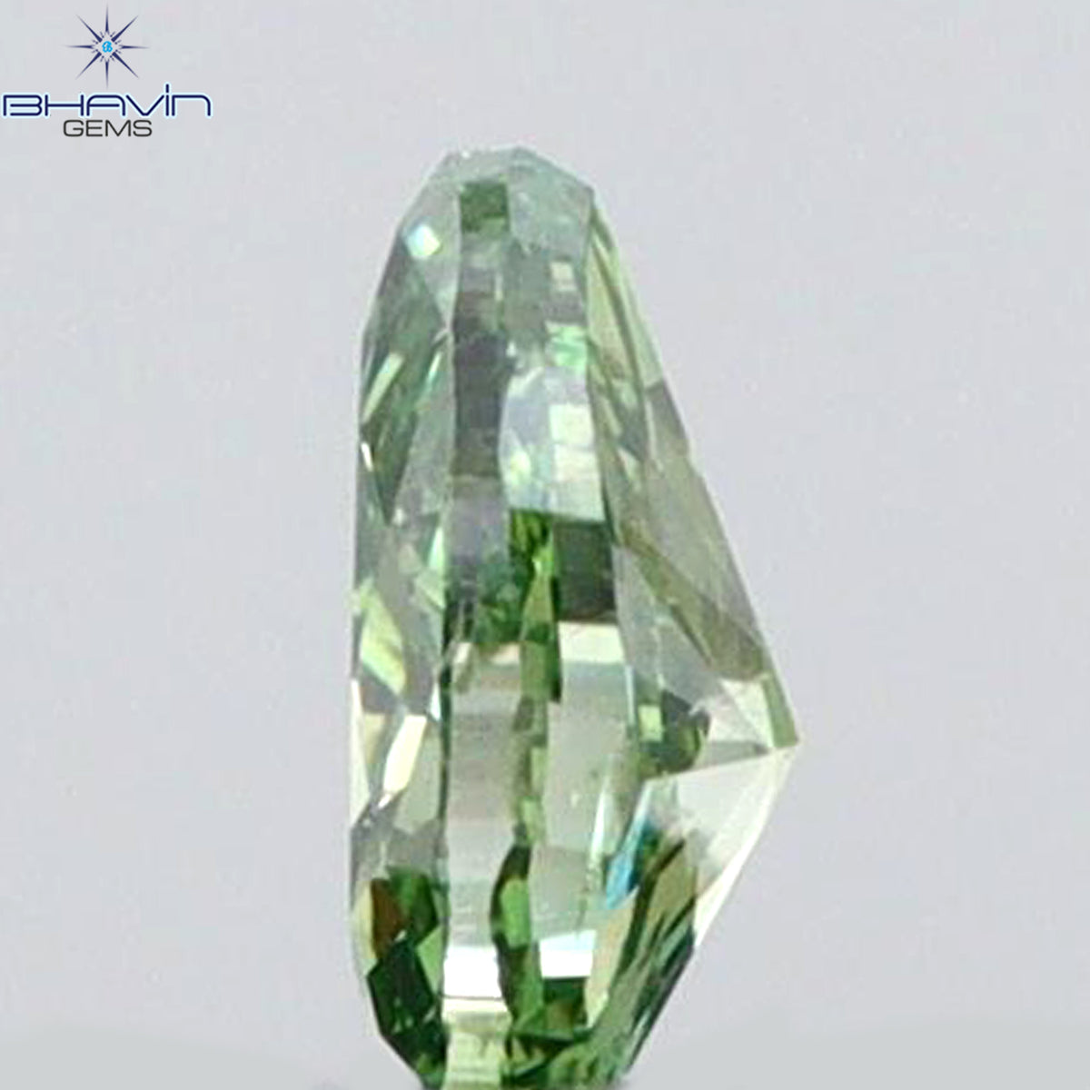 0.07 CT Natural Pear Diamond Enhanced Vivid Green Color Clarity VS2 (3.25 MM)