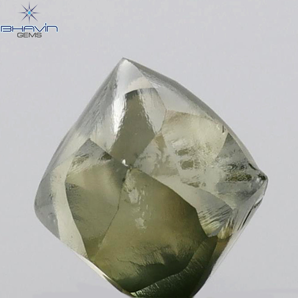 1.94 CT Natural Rough Diamond Enhanced Green Color Clarity SI1 (5.90 MM)