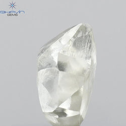 0.61 CT Rough Shape Natural Diamond White Color VS2 Clarity (6.35 MM)