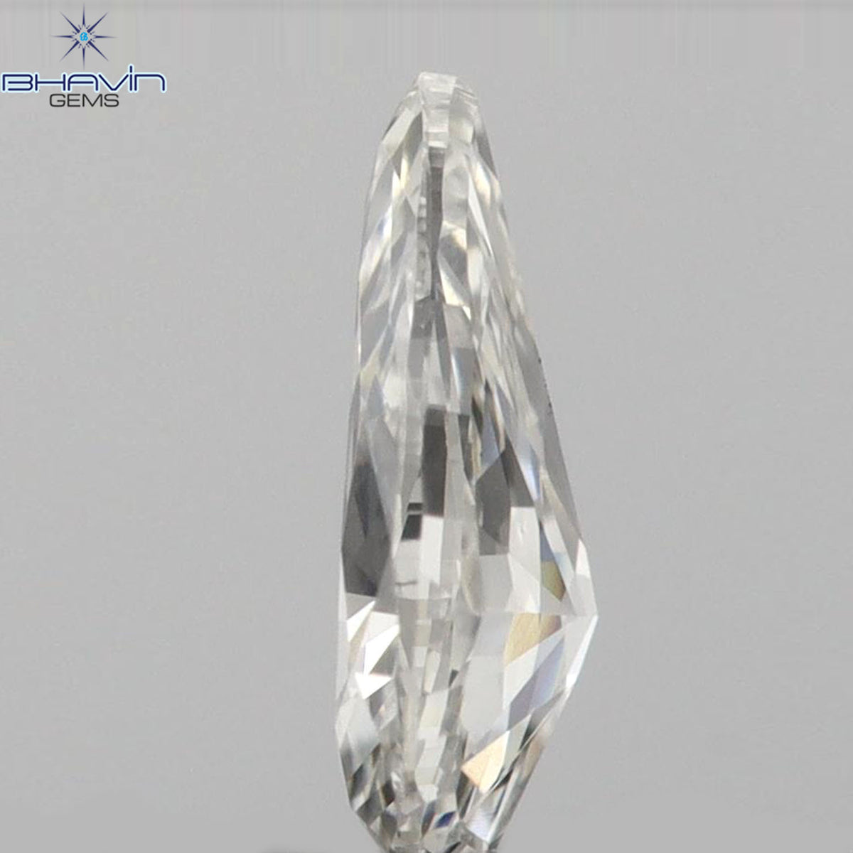 0.13 CT ペアシェイプ 天然ダイヤモンド グレーカラー VS1 クラリティ (4.72 MM)