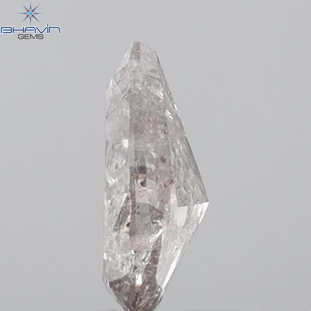 0.55 CT ペアシェイプ 天然ダイヤモンド ピンクカラー I2 クラリティ (6.72 MM)