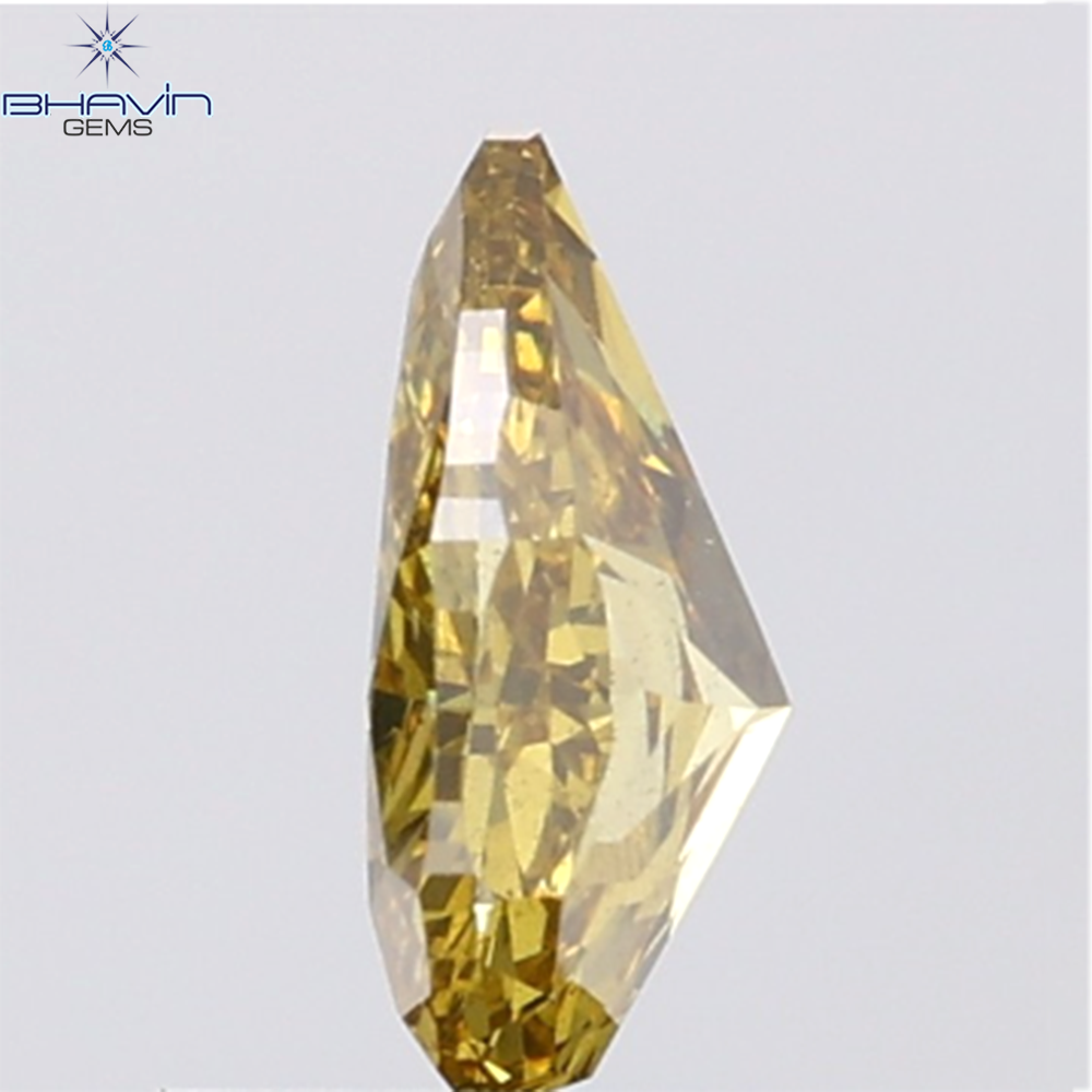 GIA Certified 1.20 CT Pear Diamond Natural Brownish Greenish Yellow Color SI2 Clarity (8.82 MM)