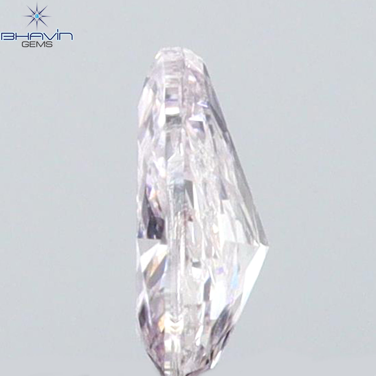 0.08 CT Natural Pear Diamond Pink Color Clarity SI1 (3.47 MM)