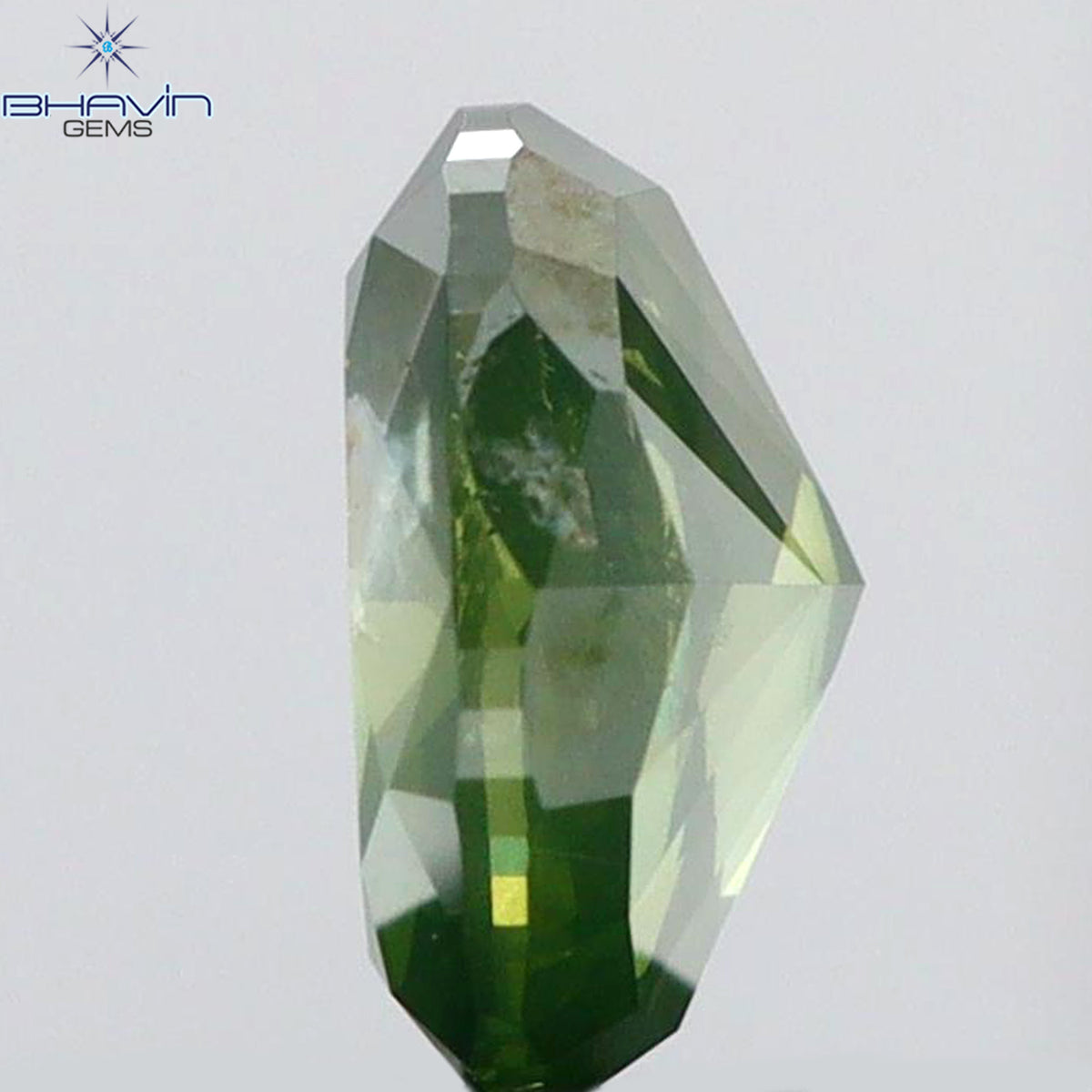 0.41 CT Natural Oval Diamond Enhanced Green Color Clarity I1 (5.19 MM)