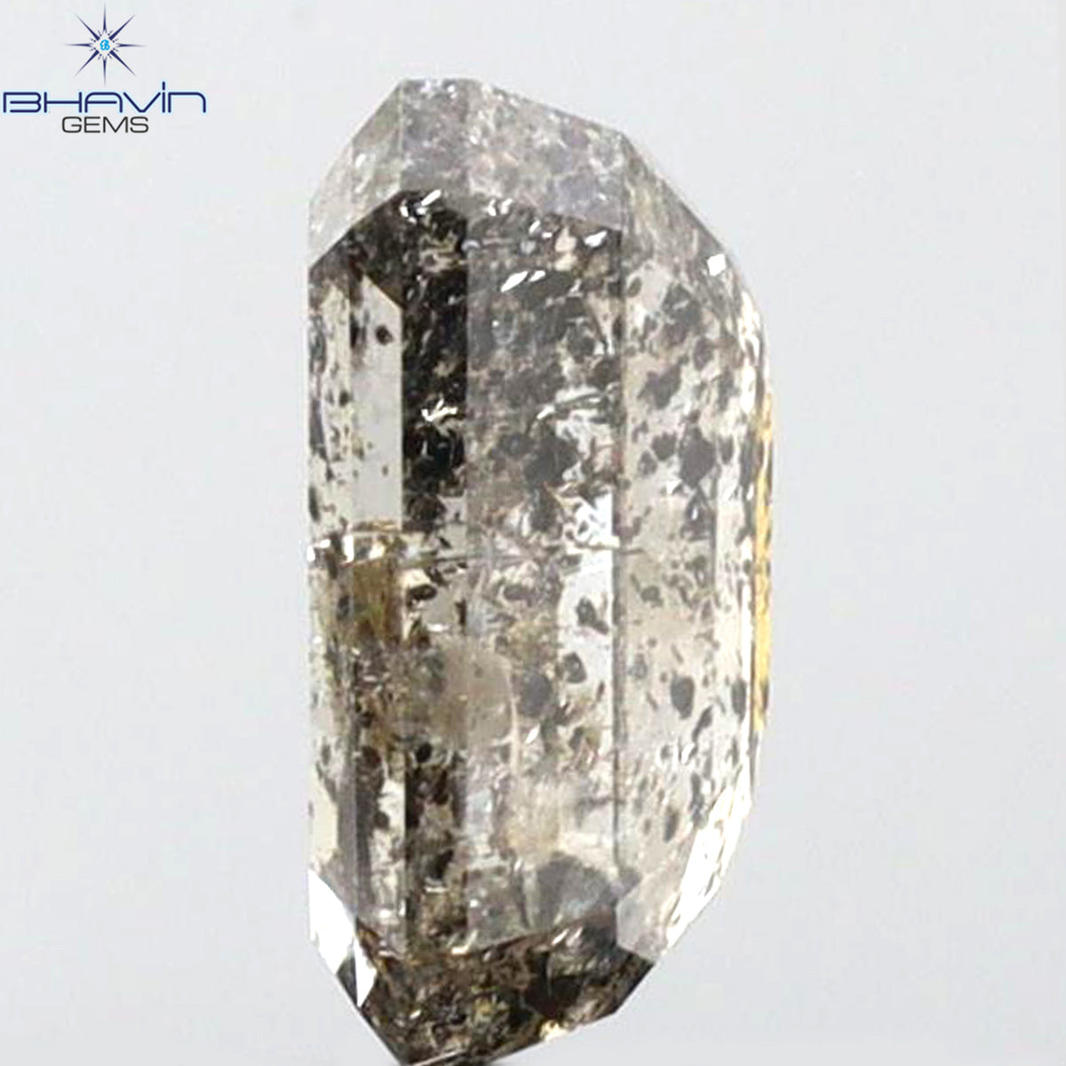 1.03 CT Emerald Shape Natural Diamond Salt And Pepper Color I3 Clarity (6.47 MM)