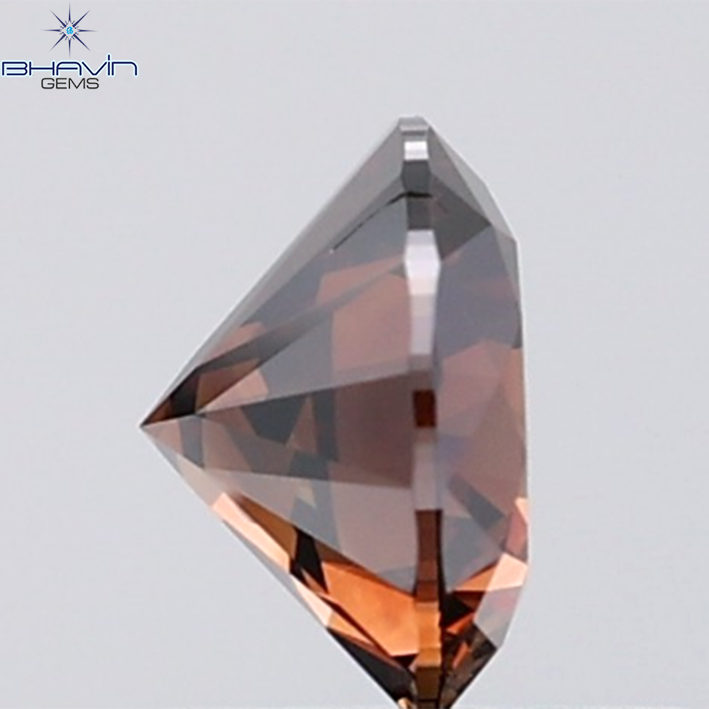 1.00 CT Natural Round Diamond Dark Brown Color Clarity SI1 (6.35 MM)