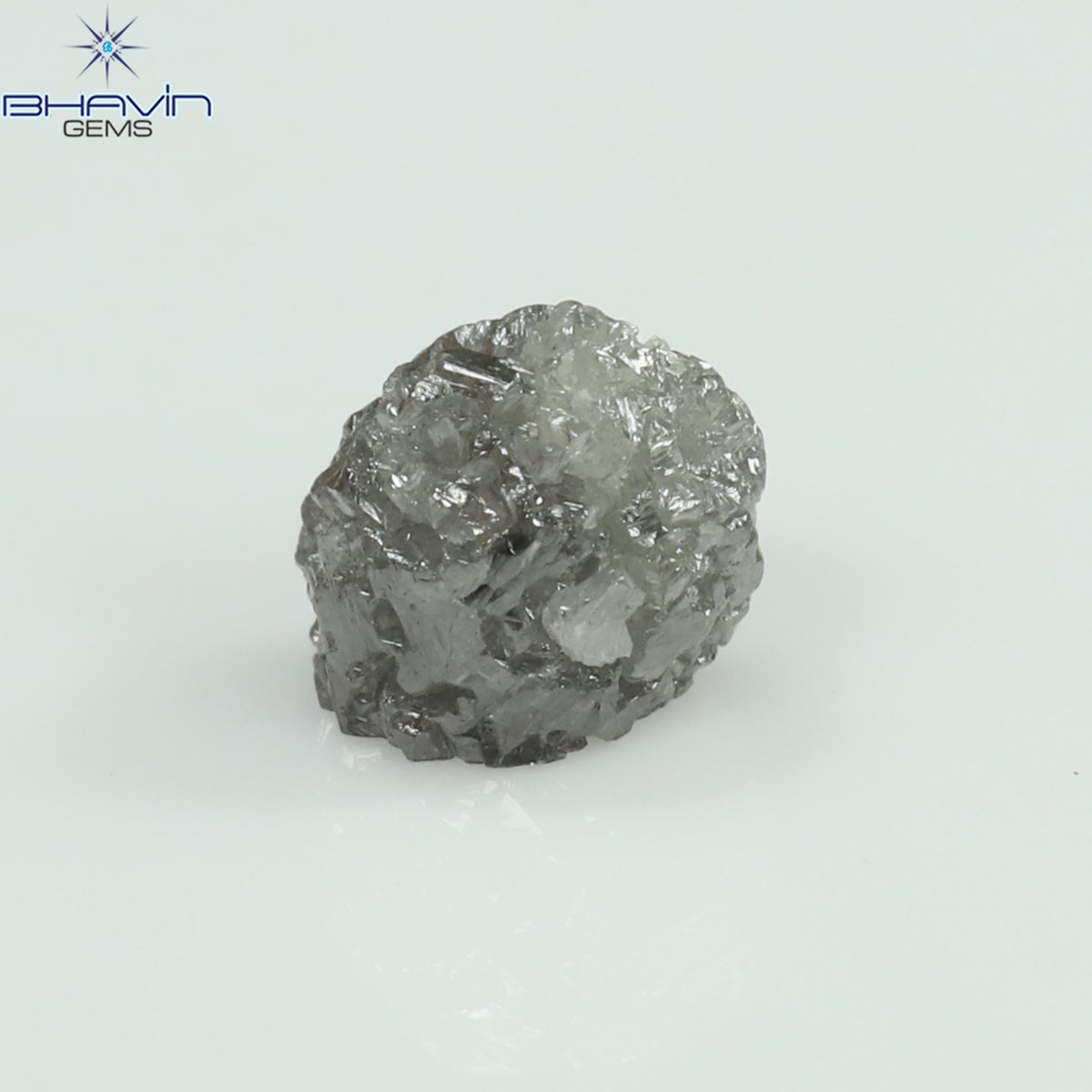 0.96 CT Natural Rough Diamond Gray Color Clarity I3 (5.90 MM)