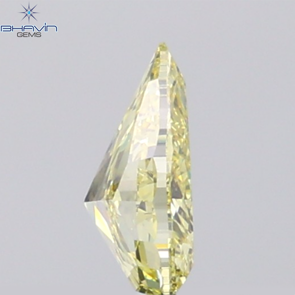 GIA Certified 1.13 CT Natural Pear Diamond Fancy Yellow Color Clarity VS1 (8.42 MM)