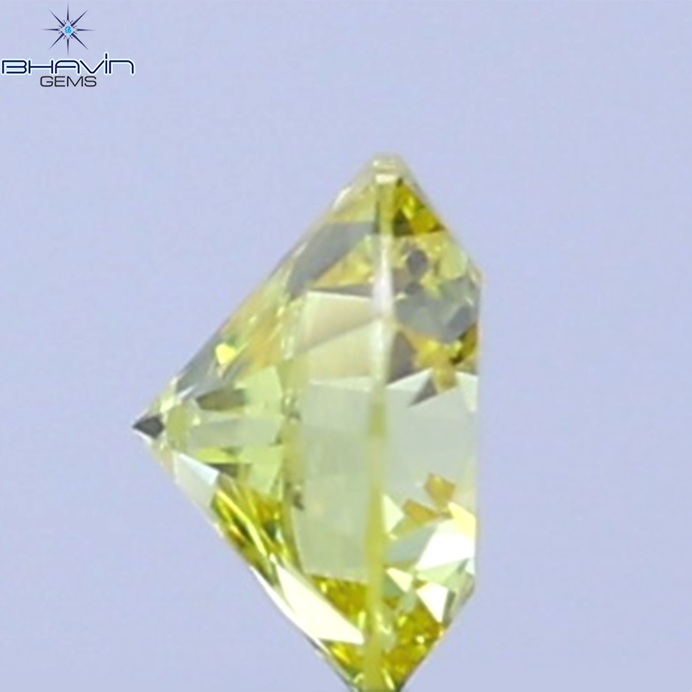 0.12 CT Natural Round Diamond Vivid Yellow Color Clarity VVS1 (3.25 MM)