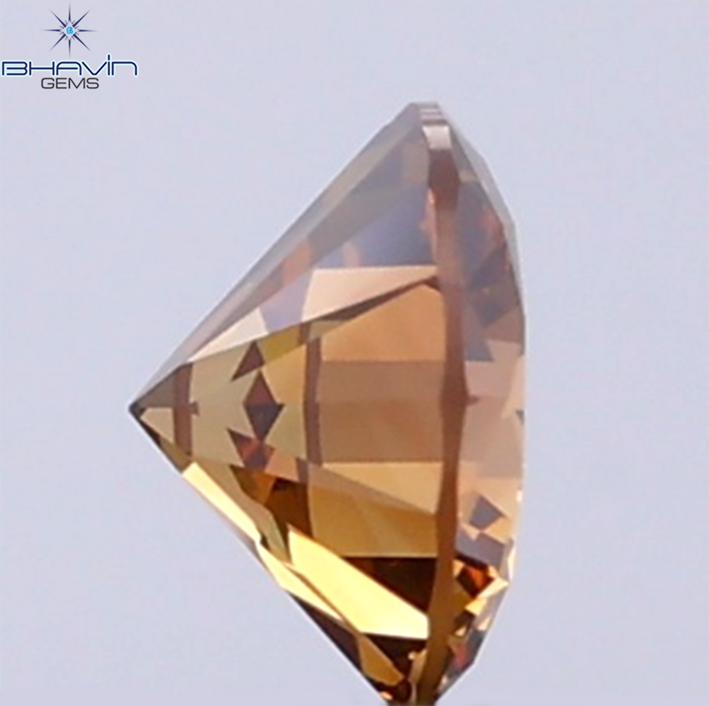 0.24 CT Natural Round Diamond Cognac Color Clarity SI (4.05 MM)