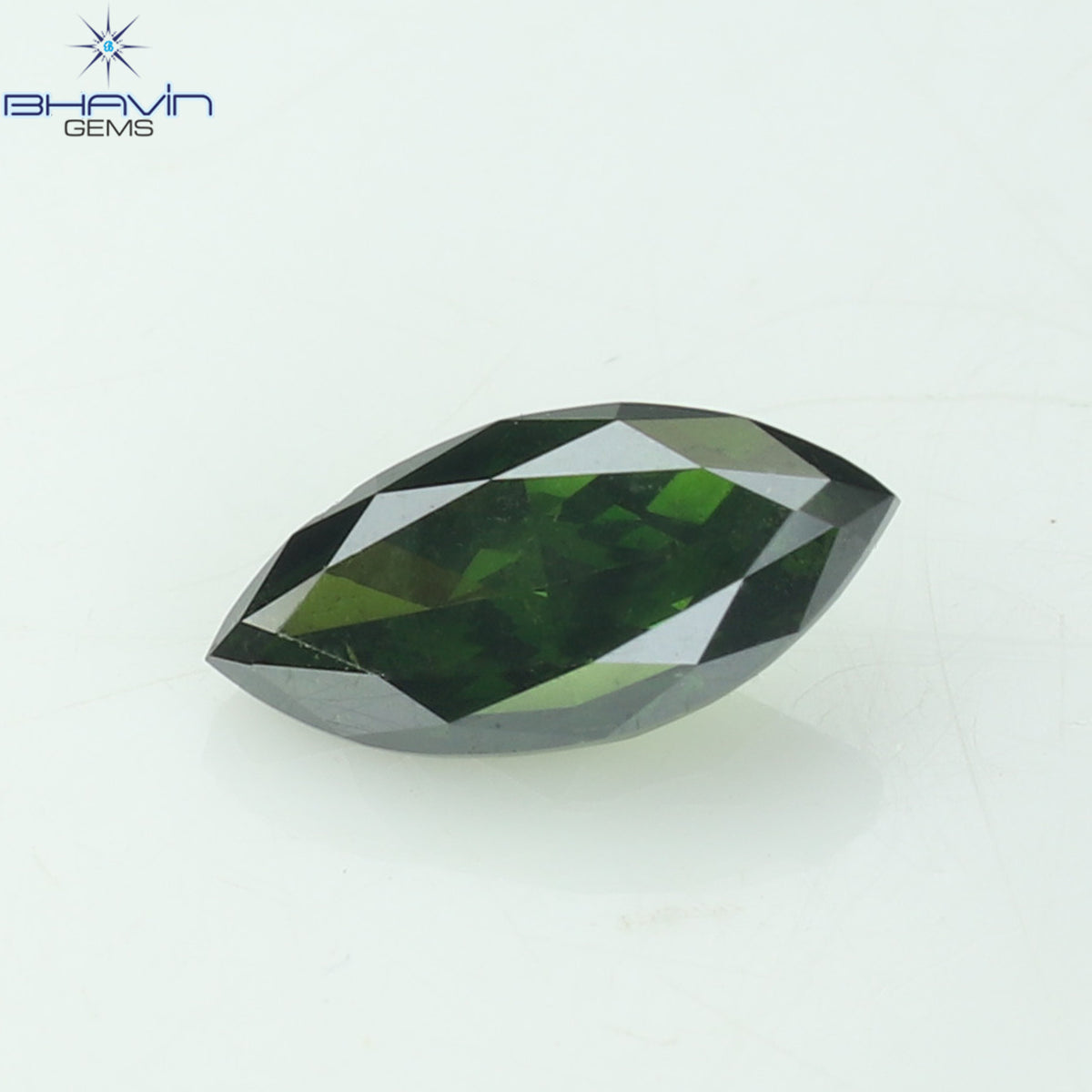 0.34 CT Natural Marquise Diamond Enhanced Green Color Clarity SI1 (6.36 MM)