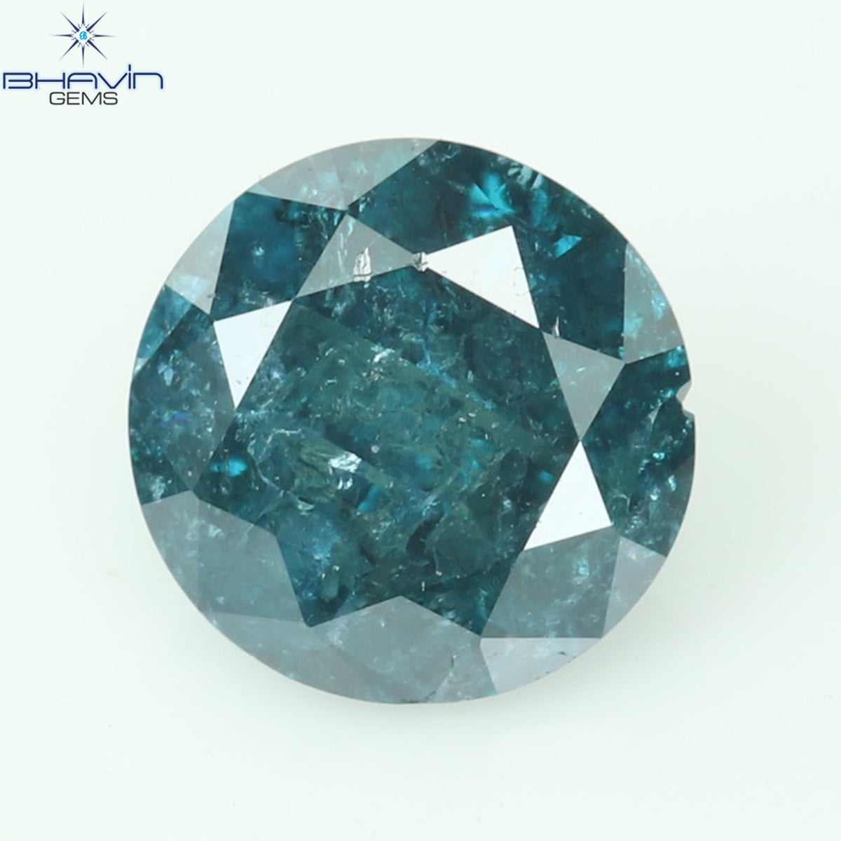0.42 CT Natural Round Brilliant Cut Diamond Enhanced Blue Color Clarity I3 (4.75 MM)