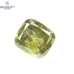 1.08 CT Cushion Diamond Natural Loose Diamond Green Color I3 Clarity (5.91 MM)