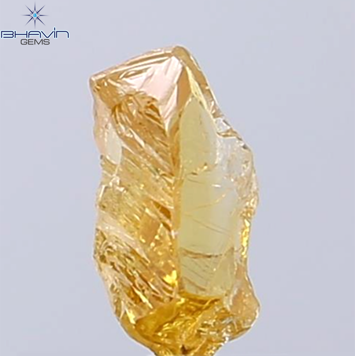 0.98 CT Natural Rough Diamond Orange Color Clarity VS (7.45 MM)