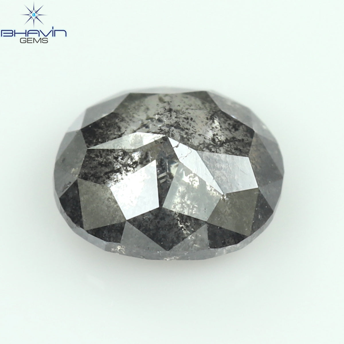 0.36 CT オーバルシェイプ ナチュラル ダイヤモンド ソルト アンド パッパー カラー I3 クラリティ (4.66 MM)