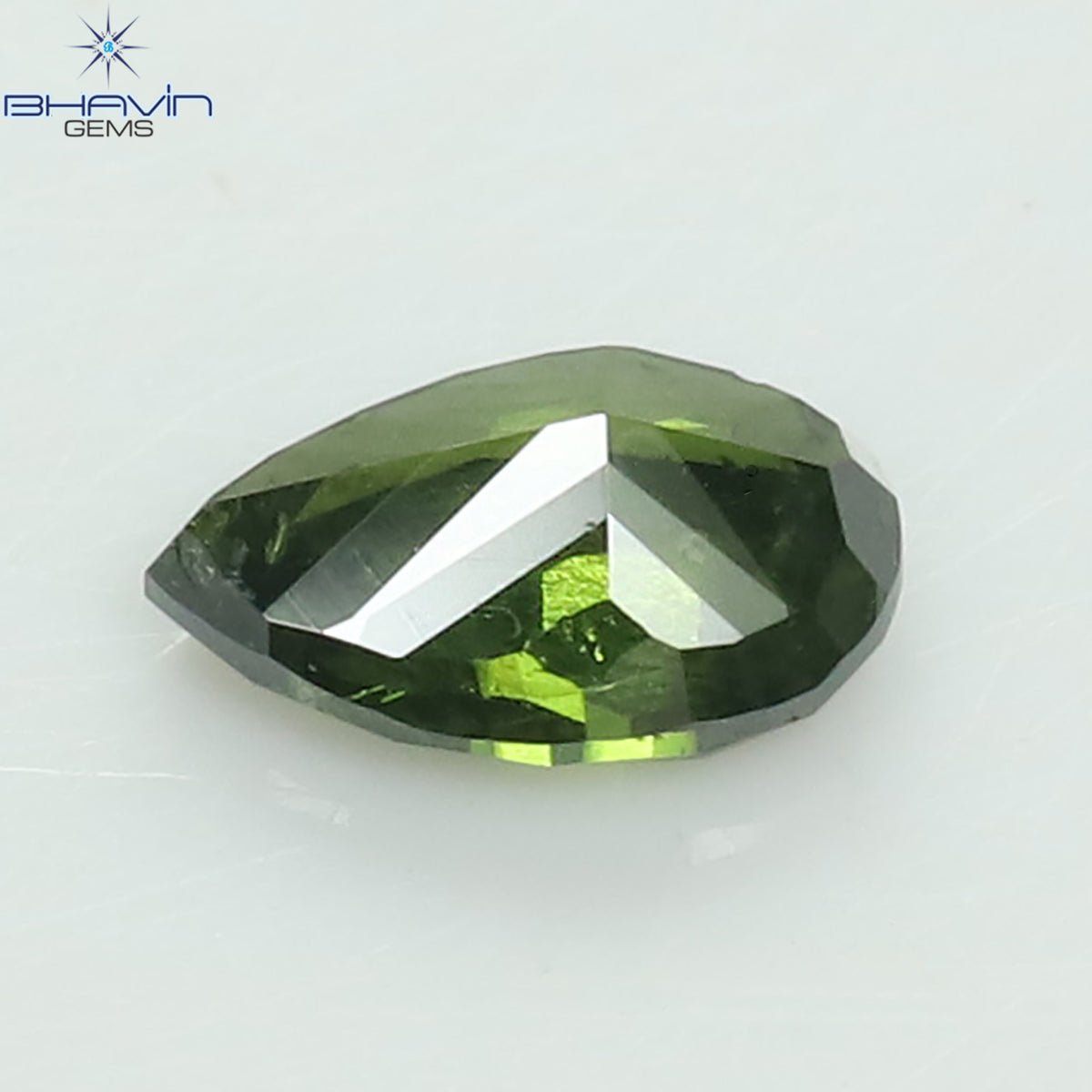 0.19 CT Natural Pear Diamond Enhanced Green Color Clarity I3 (4.51 MM)