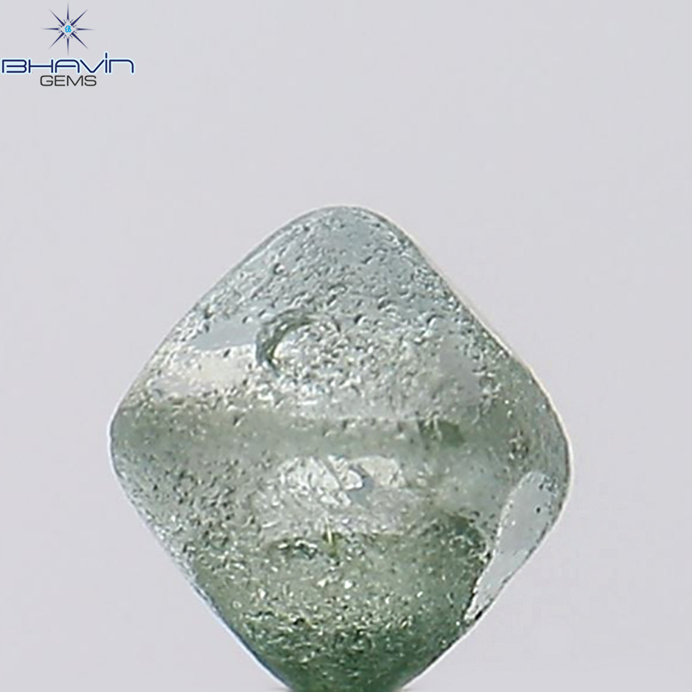 0.65 CT Natural Rough Diamond Enhanced Greenish Blue Color Clarity SI1 (4.26 MM)