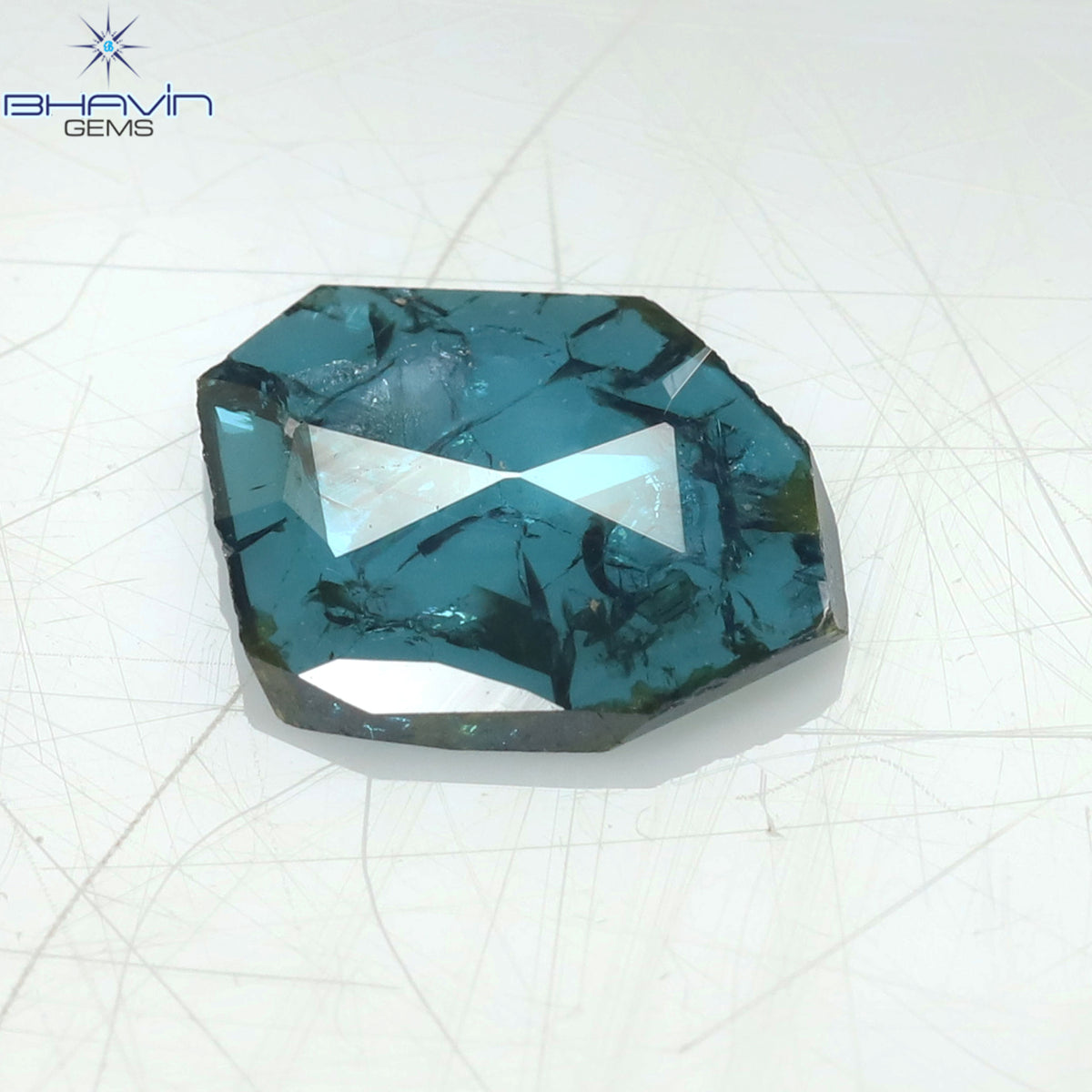 0.47 CT Natural Uncut Diamond Enhanced Blue Color Clarity I3 (6.33 MM)