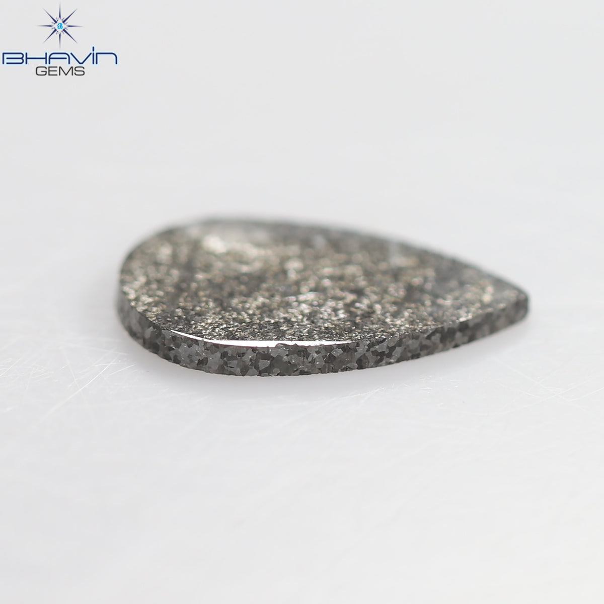 3.36 CT ペア スライス シェイプ ナチュラル ダイヤモンド ソルト アンド ペッパー カラー I3 クラリティ (15.82 MM)