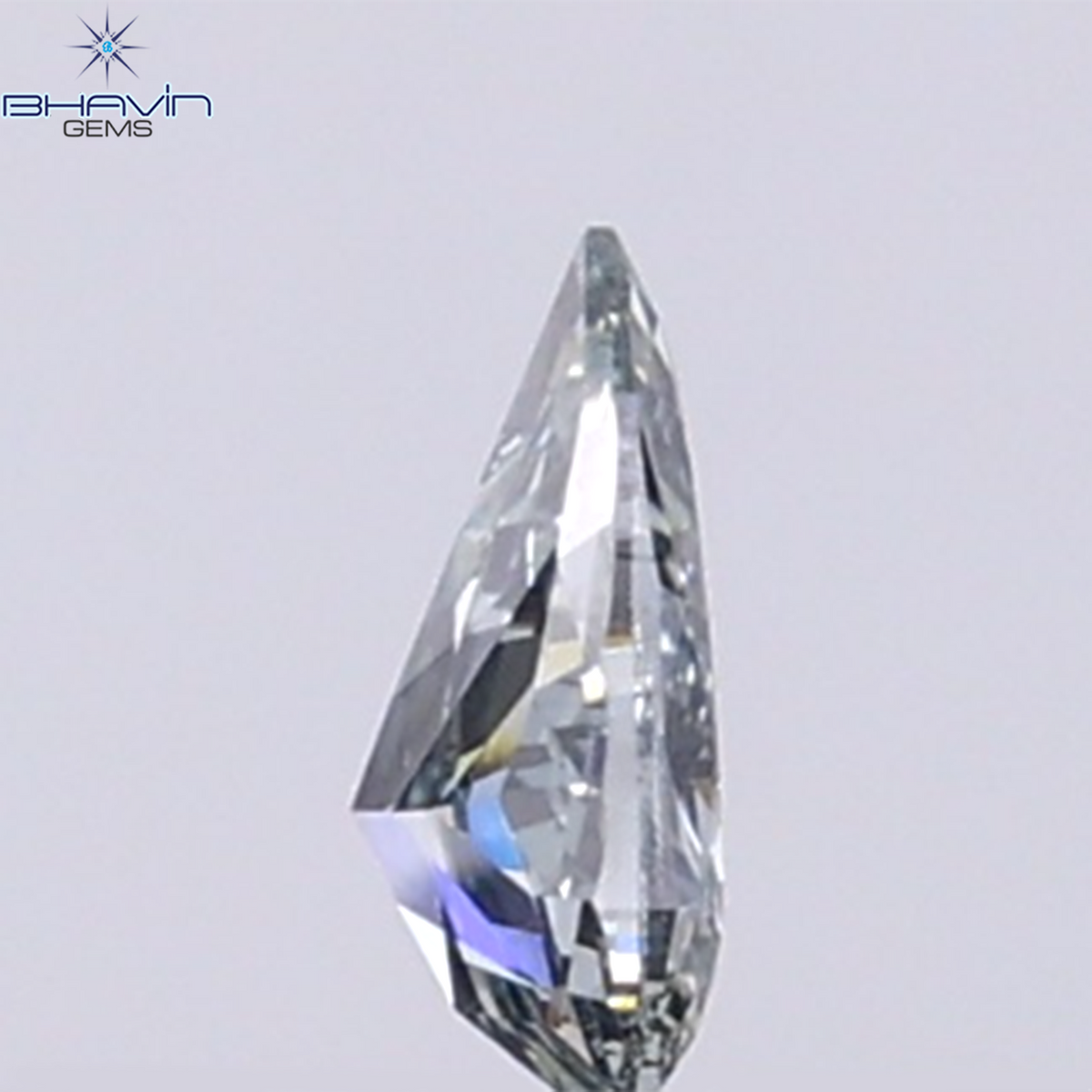 0.25 CT Natural Pear Diamond Blue Color Clarity VS1 (5.30 MM)