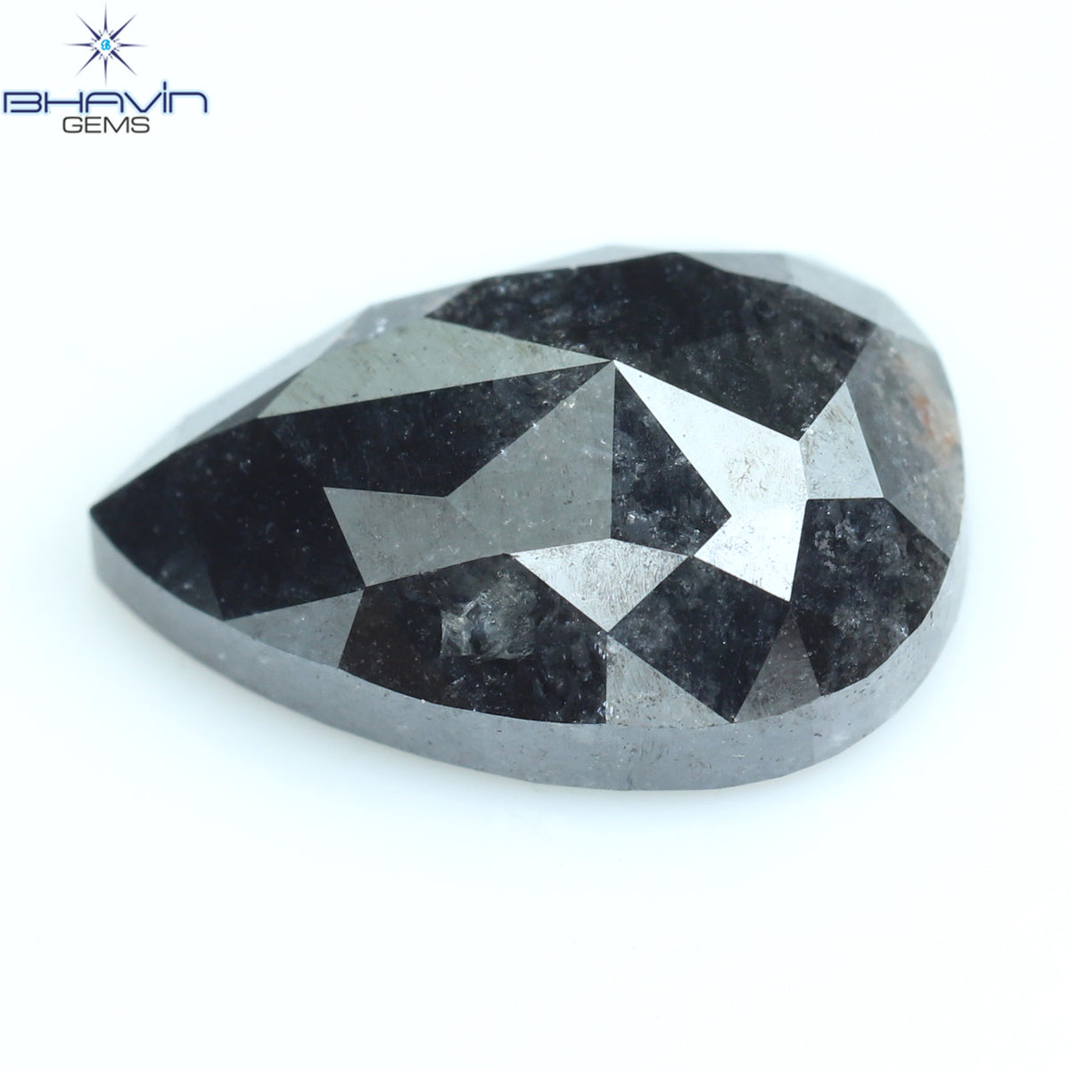 0.42 CT ペアシェイプ ナチュラル ルース ダイヤモンド ソルト アンド ペッパー カラー I3 クラリティ (5.62 MM)