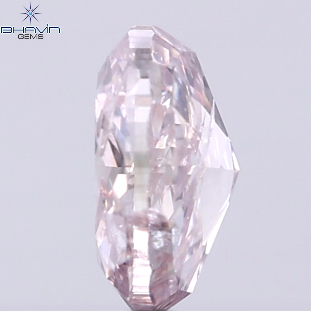 GIA Certified 0.55 CT Oval Shape Natural Diamond Brownish Pink Color I3 Clarity (5.69 MM)