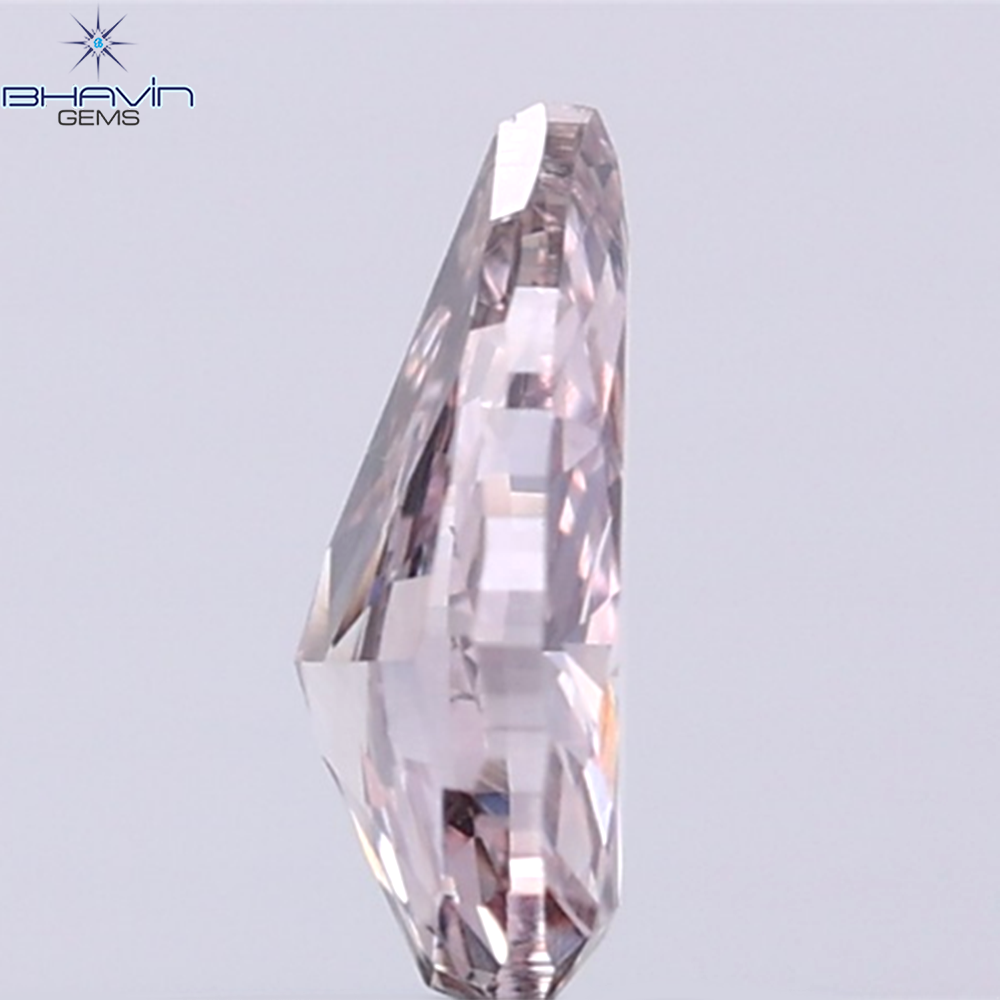 GIA Certified 0.40 CT Pear Diamond Natural Pink Brown Color (6.36 MM)