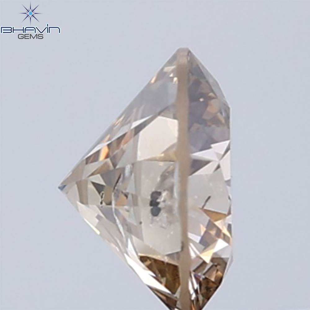 0.52 CT Natural Round Diamond Brown Color Clarity I1 (5.15 MM)