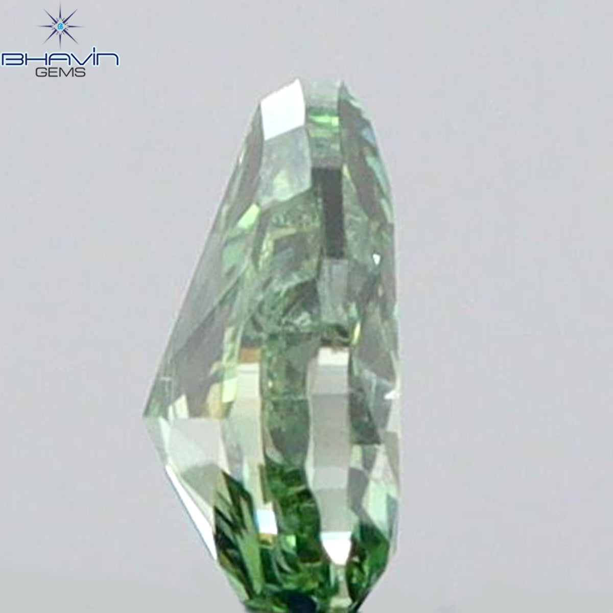 0.07 CT Natural Pear Diamond Enhanced Vivid Green Color Clarity VS2 (3.25 MM)