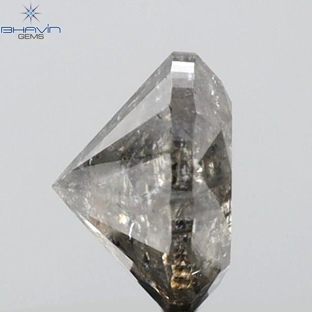 0.99 CT Natural Round Salt And Papper Diamond I3 Clarity (6.00 MM)