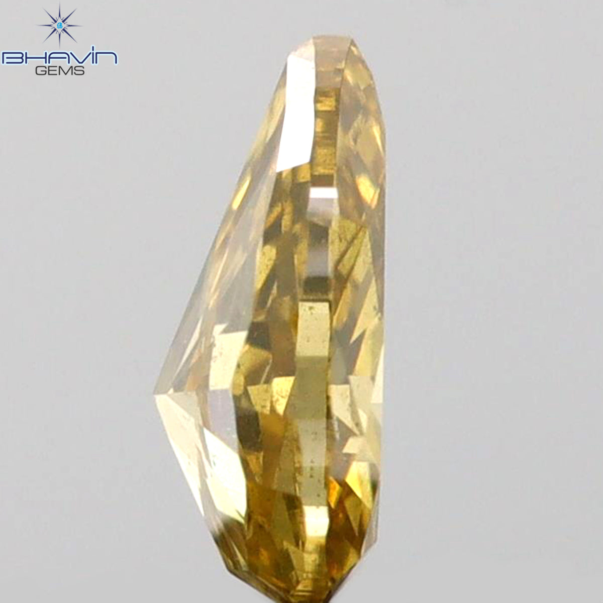0.17 CT ペアシェイプ 天然ダイヤモンド グリーン（カメレオン）カラー VS2 クラリティ（4.14 MM）