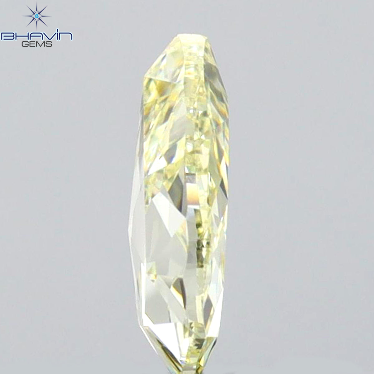 0.71 CT Natural Pear Diamond Fancy Yellow Color Clarity VVS1 (7.25 MM)