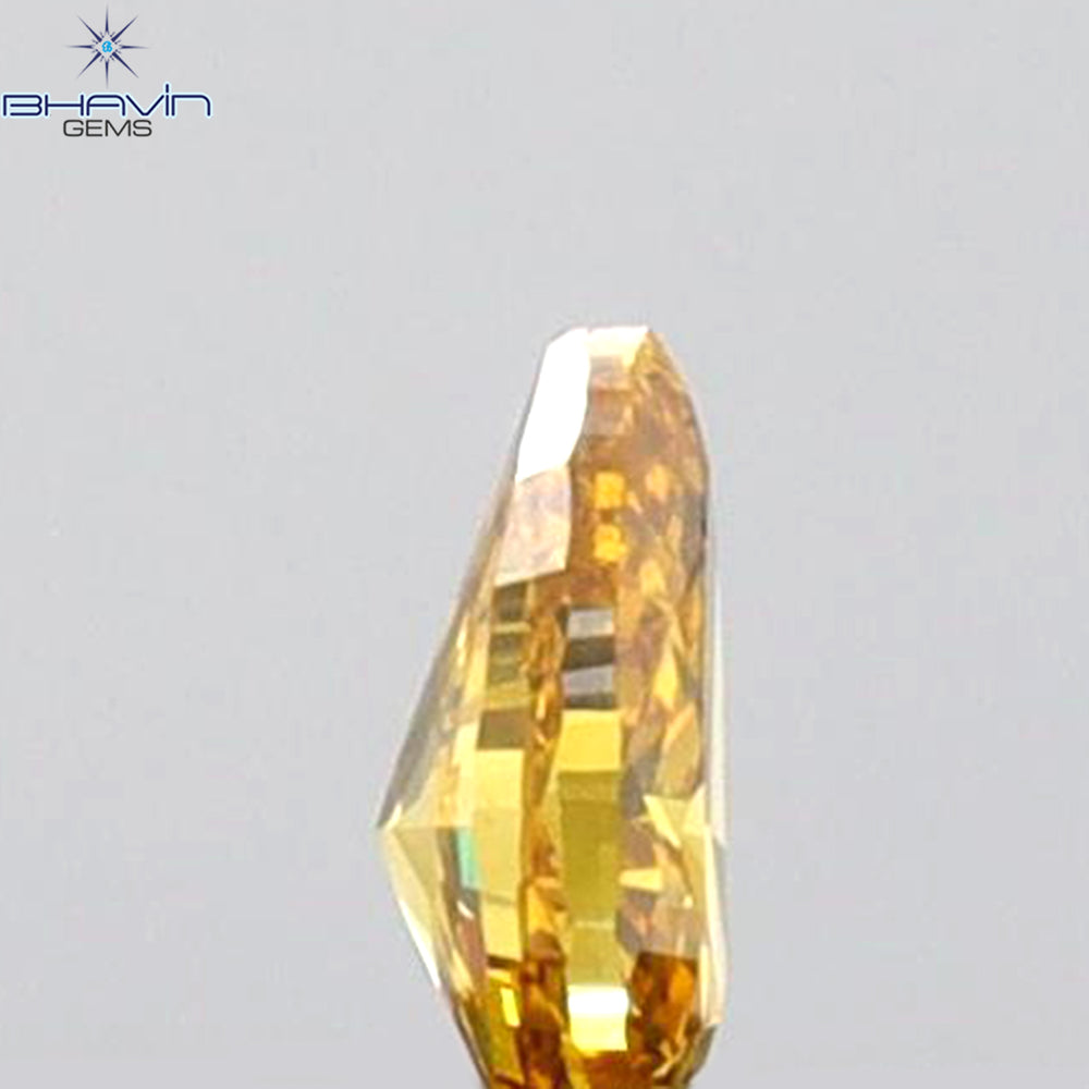 0.09 CT Pear Shape Natural Diamond Orange Color VS1 Clarity (3.52 MM)