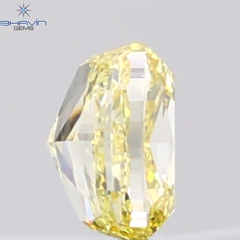 GIA Certified 1.00 CT Cushion Diamond Natural Yellow Color VS2 Clarity (5.86 MM)