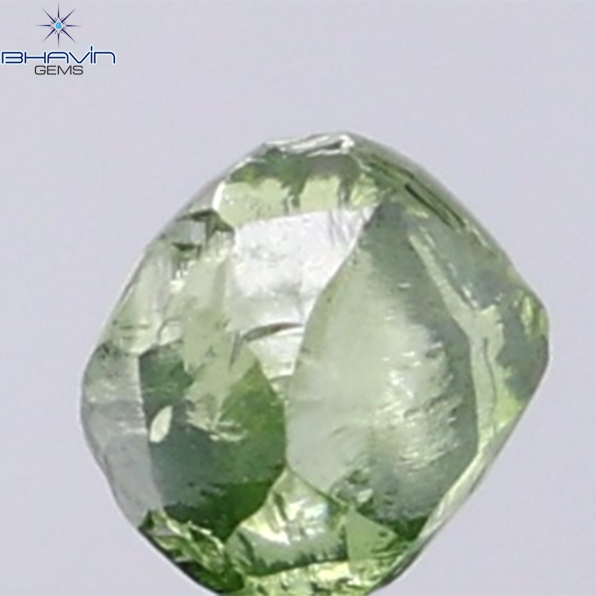 0.96 CT Natural Rough Diamond Enhanced Green Color Clarity SI (5.09 MM)