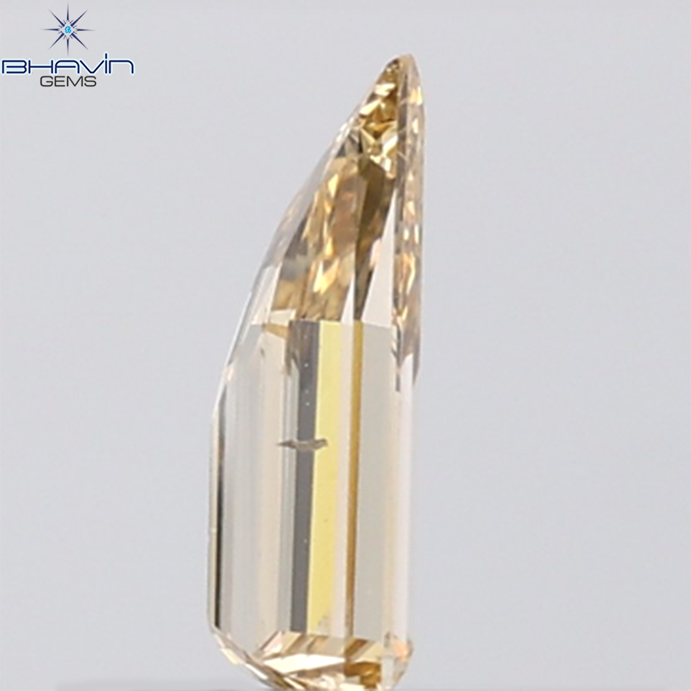 1.00 CT Step Cut Natural Brown Orange Diamond SI1 Clarity (9.30 MM)