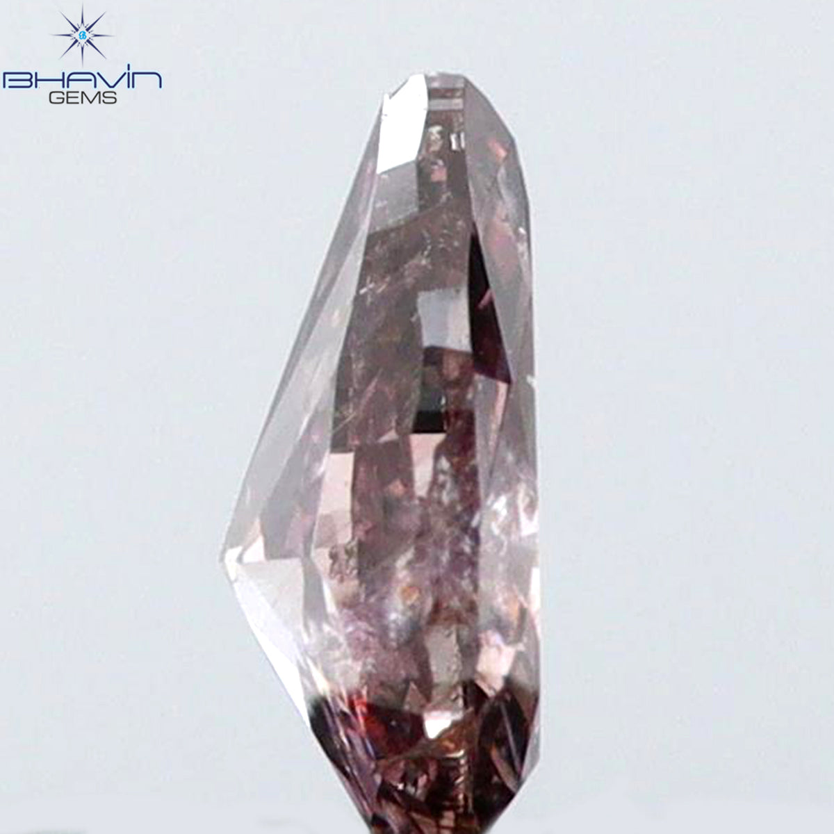 0.12 CT ペアシェイプ 天然ダイヤモンド ピンクカラー I1 クラリティ (4.13 MM)