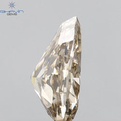 0.65 CT Pear Shape Natural Diamond Brown Color VS2 Clarity (6.82 MM)