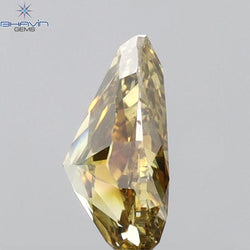 0.59 CT Pear Shape Natural Diamond Orange Yellow Color VS2 Clarity (6.50 MM)