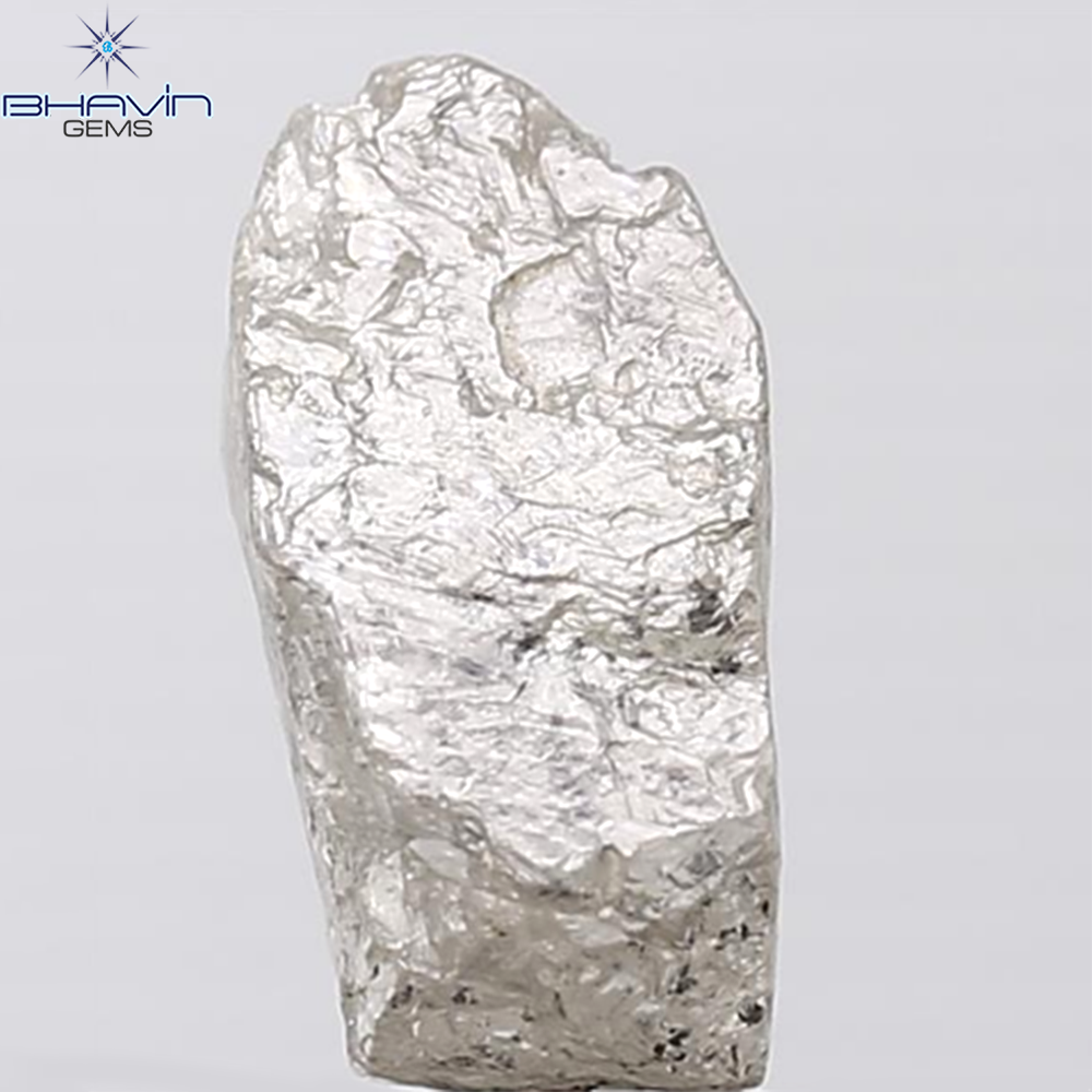 0.44 CT ラフシェイプ ナチュラル ダイヤモンド ブラック グレー (ソルト アンド パッパー) カラー I3 クラリティ (4.95 MM)