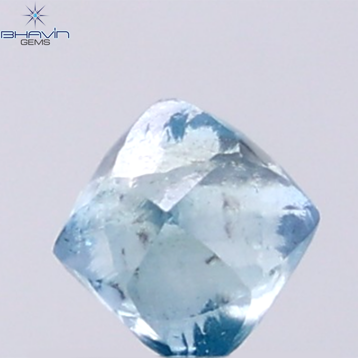 1.05 CT Natural Rough Diamond Enhanced Blue Color Clarity SI (5.75 MM)