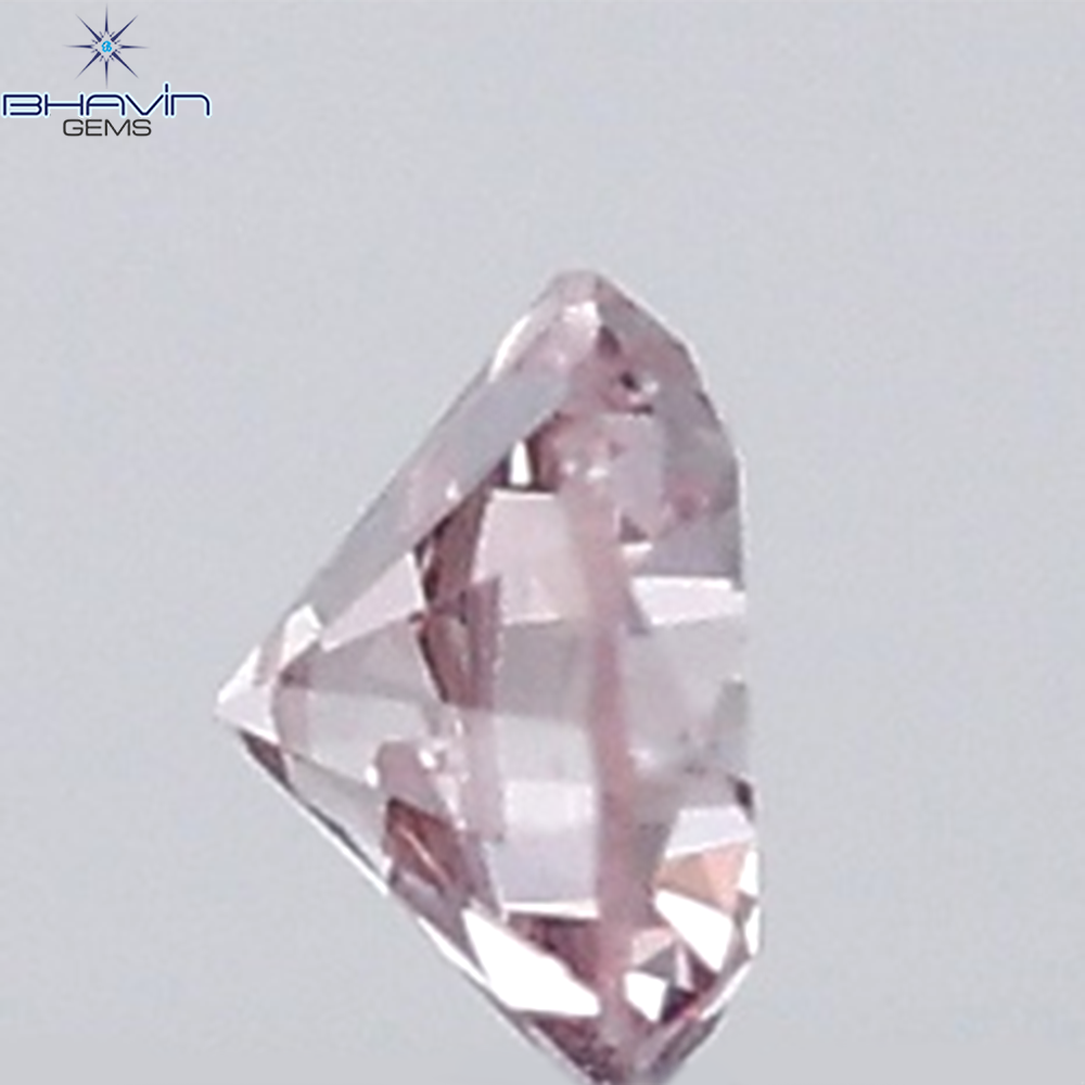 0.18 CT ラウンド ローズ カット シェイプ 天然ダイヤモンド ピンク色 I2 クラリティ (3.86 MM)