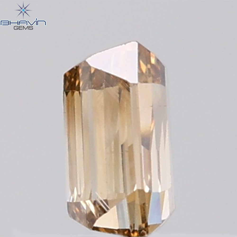 1.00 CT Emerald Diamond Natural Brown Color SI Clarity (6.33 MM)