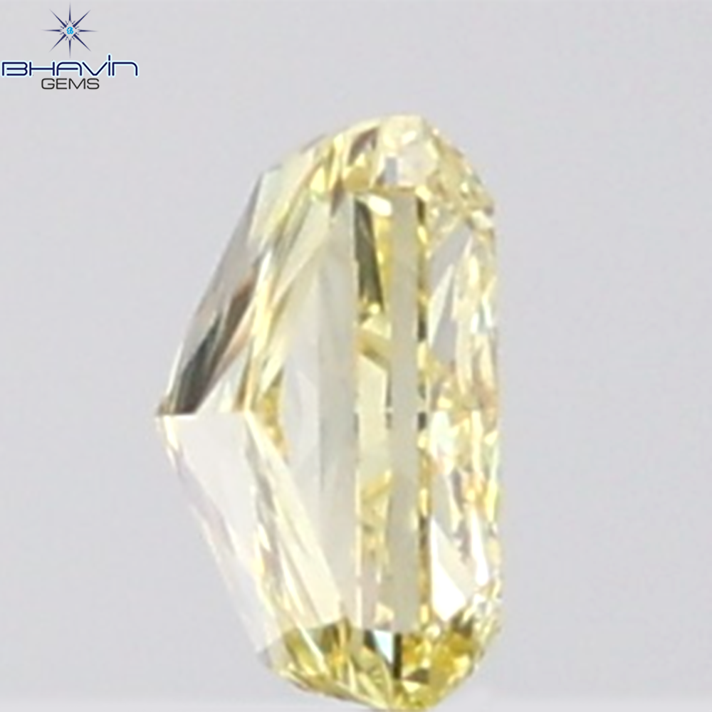 GIA Certified 0.63 CT Radiant Diamond Natural Yellow Color VVS2 Clarity (5.16 MM)