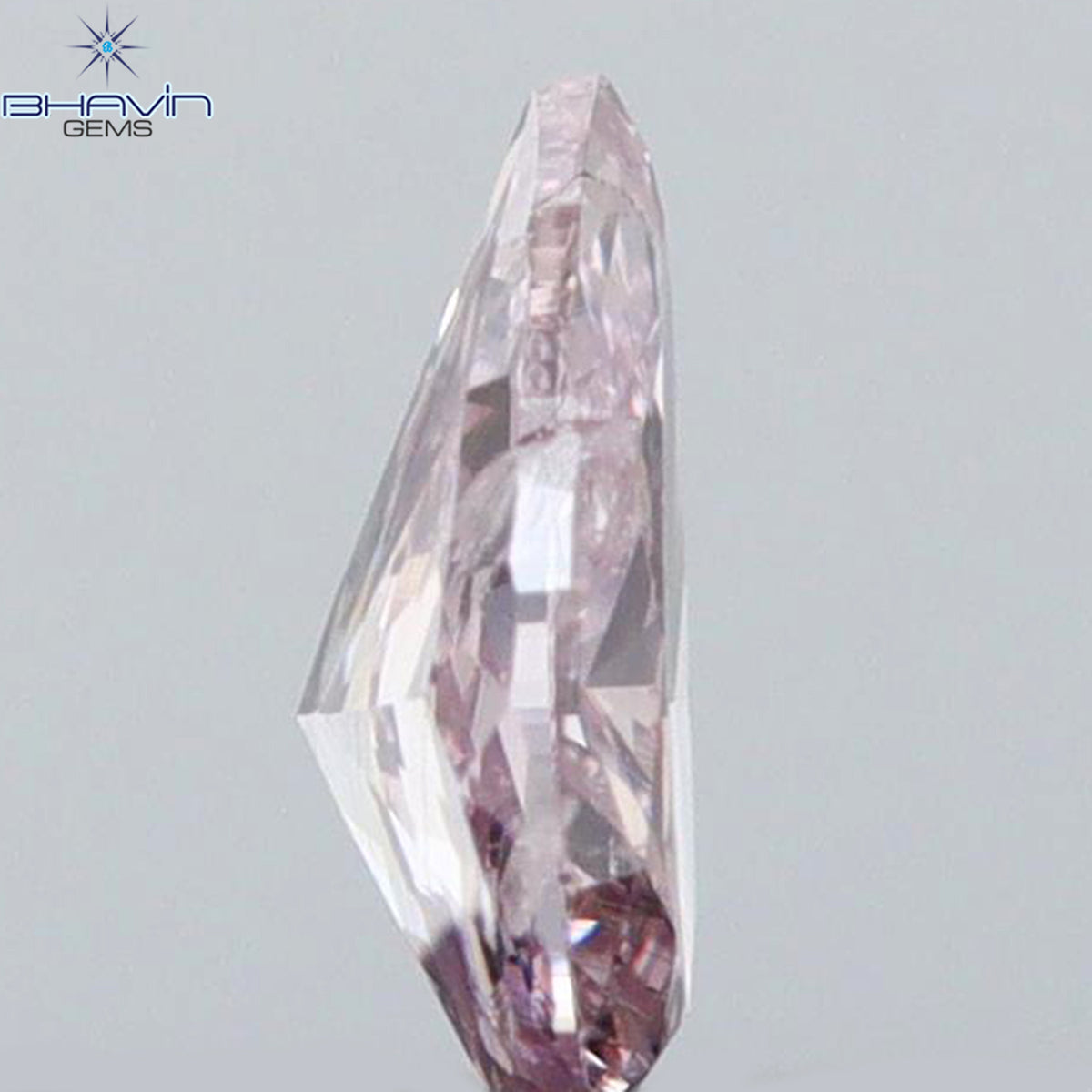 0.12 CT Natural Pear Diamond Intense Pink Color Clarity SI1 (4.10 MM)