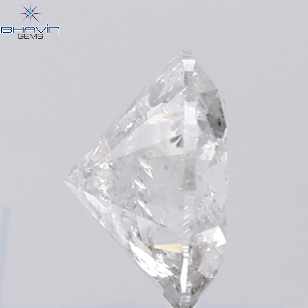 0.44 CT ラフシェイプ ナチュラル ダイヤモンド ブラック グレー (ソルト アンド パッパー) カラー I3 クラリティ (4.95 MM)