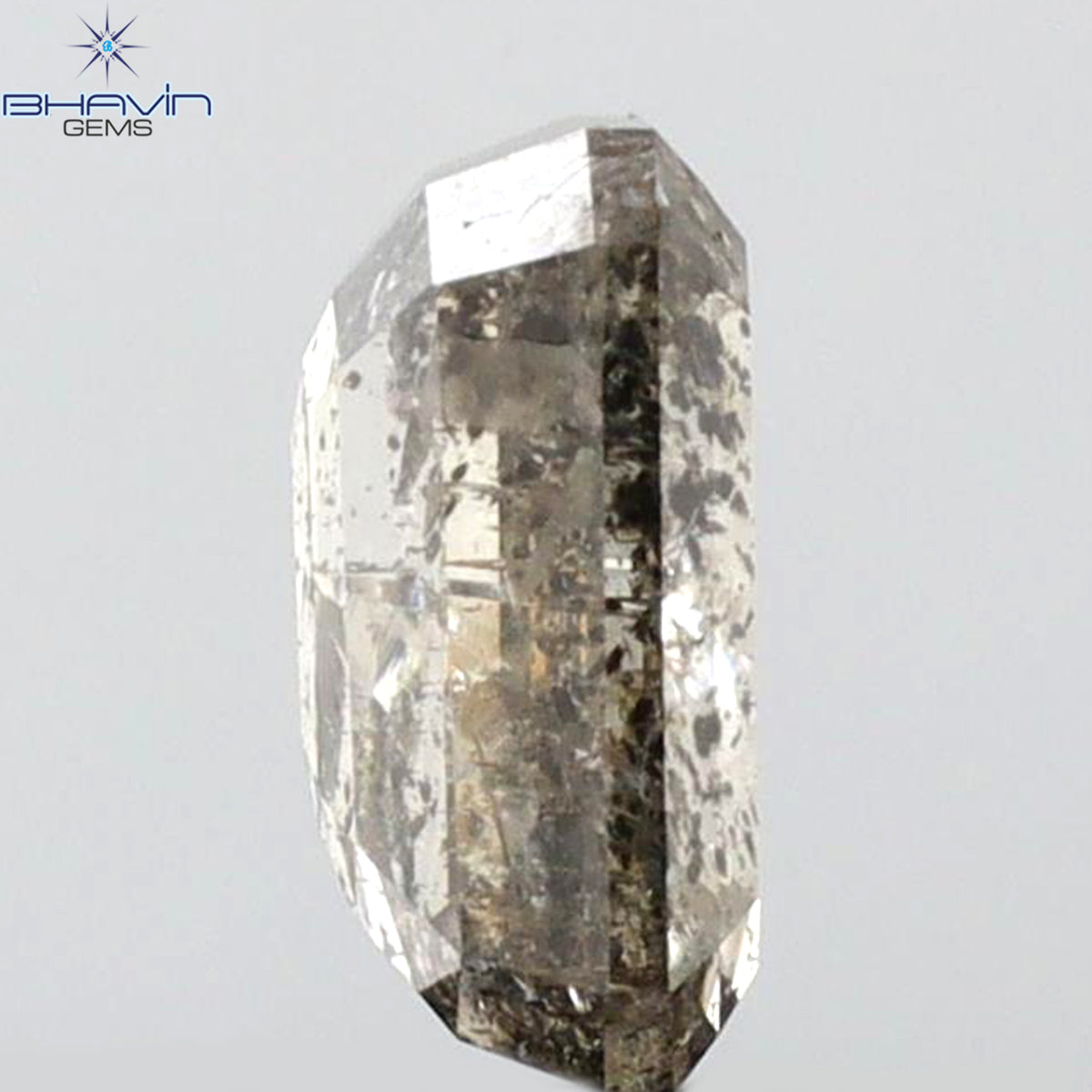 1.03 CT Emerald Shape Natural Diamond Salt And Pepper Color I3 Clarity (6.47 MM)