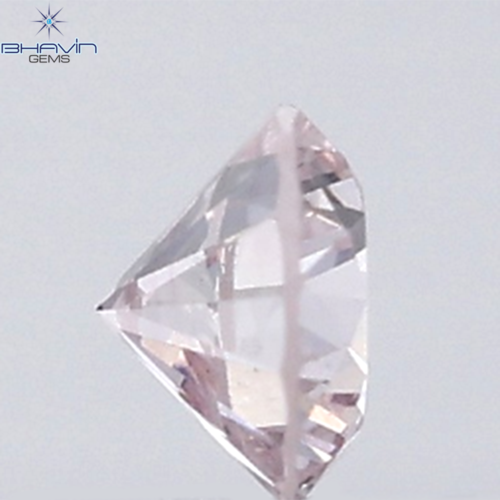 0.18 CT ラウンド ローズ カット シェイプ 天然ダイヤモンド ピンク色 I2 クラリティ (3.86 MM)