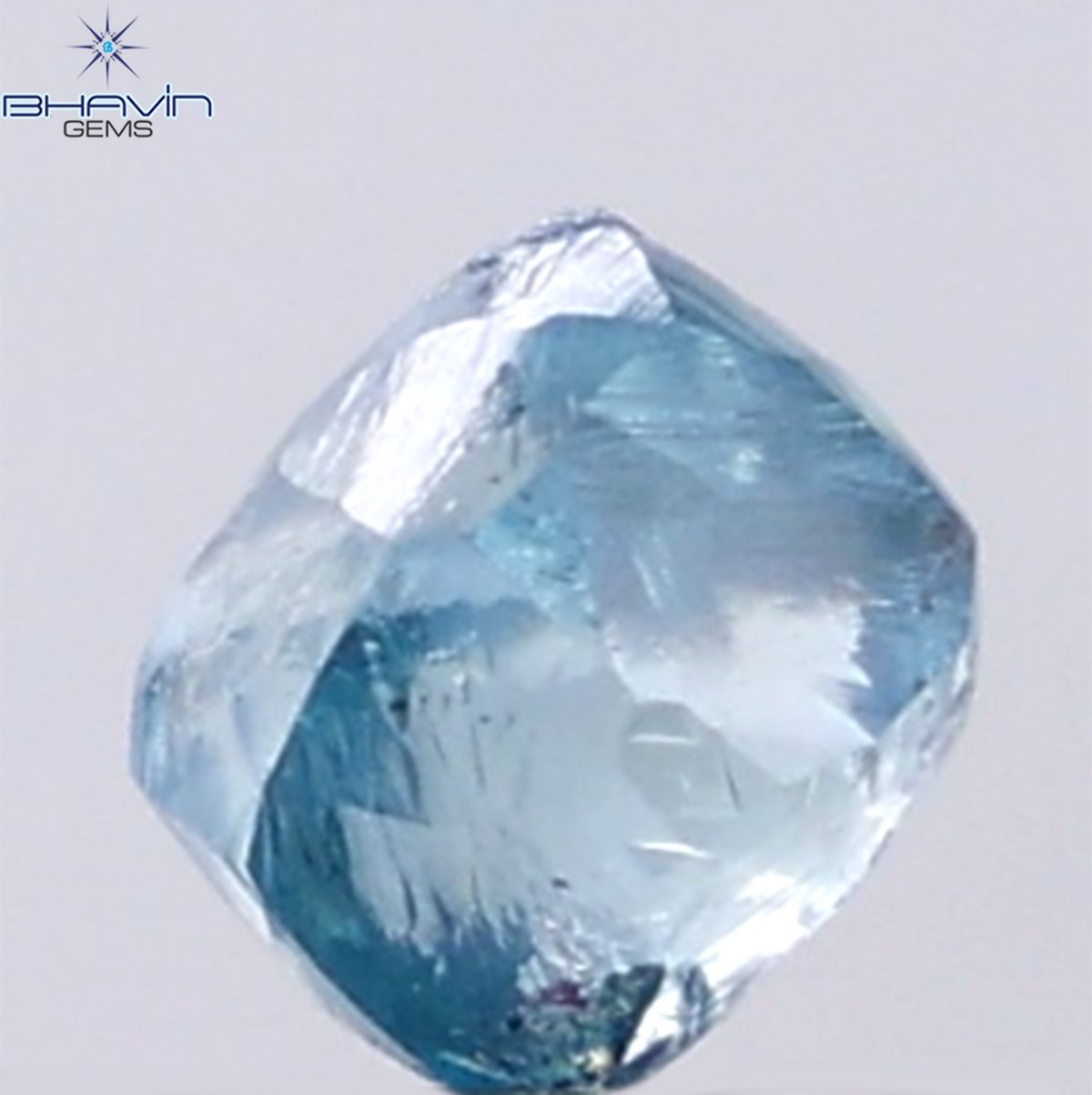 1.09 CT Natural Rough Diamond Enhanced Blue Color Clarity SI (5.55 MM)