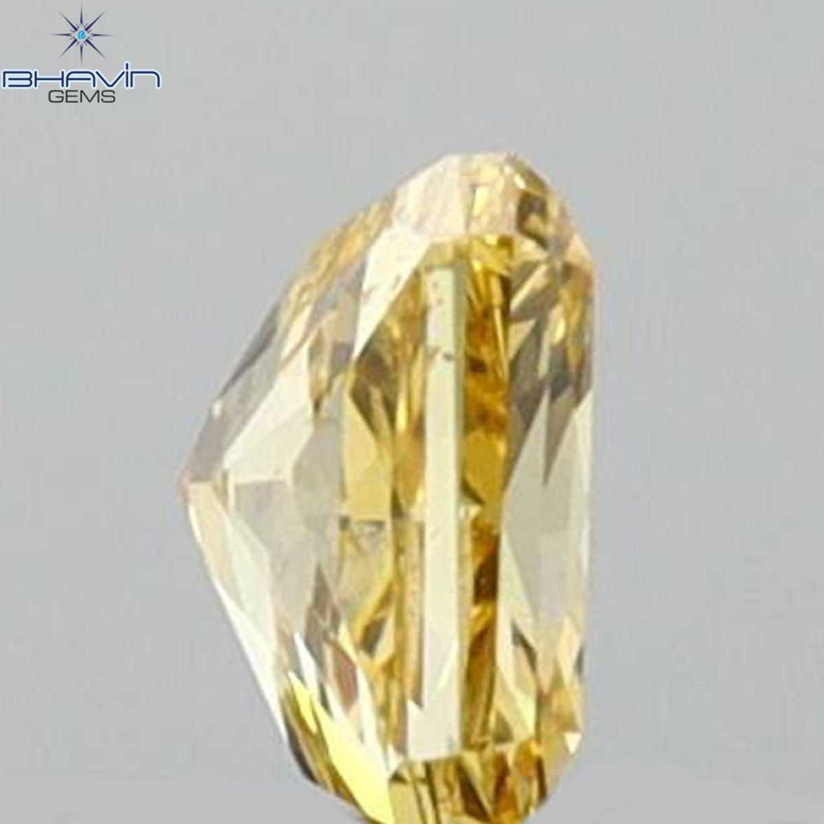0.15 CT ラディアントシェイプ 天然ダイヤモンド オレンジカラー VS2 クラリティ (3.28 MM)